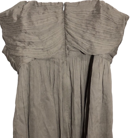 J. CREW | Arabelle Grey Silk Chiffon Strapless Formal Event Dress size 14 {NEW} - Picture 9 of 12